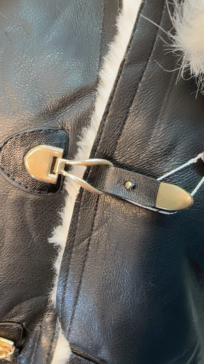 Fur Broad Collar Leather Jacket FC2098