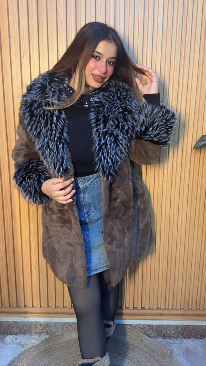 Fur Collar Faux Fur Coat FC2050