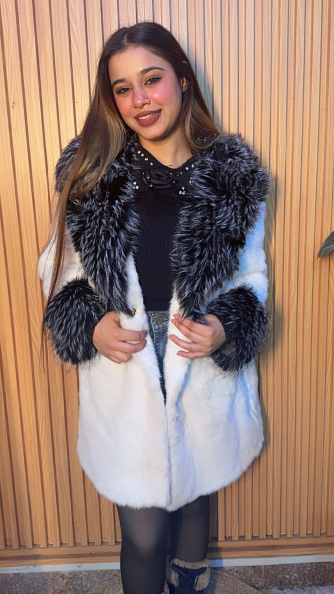 Fur Collar Faux Fur Coat FC2050