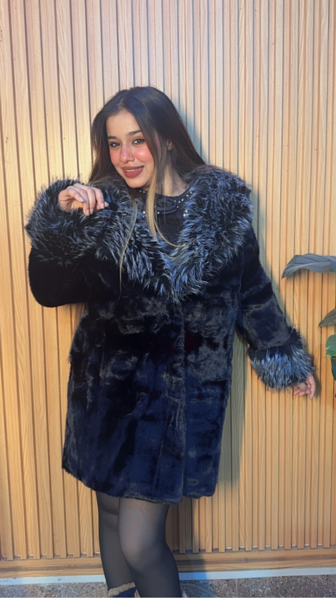 Fur Collar Faux Fur Coat FC2050