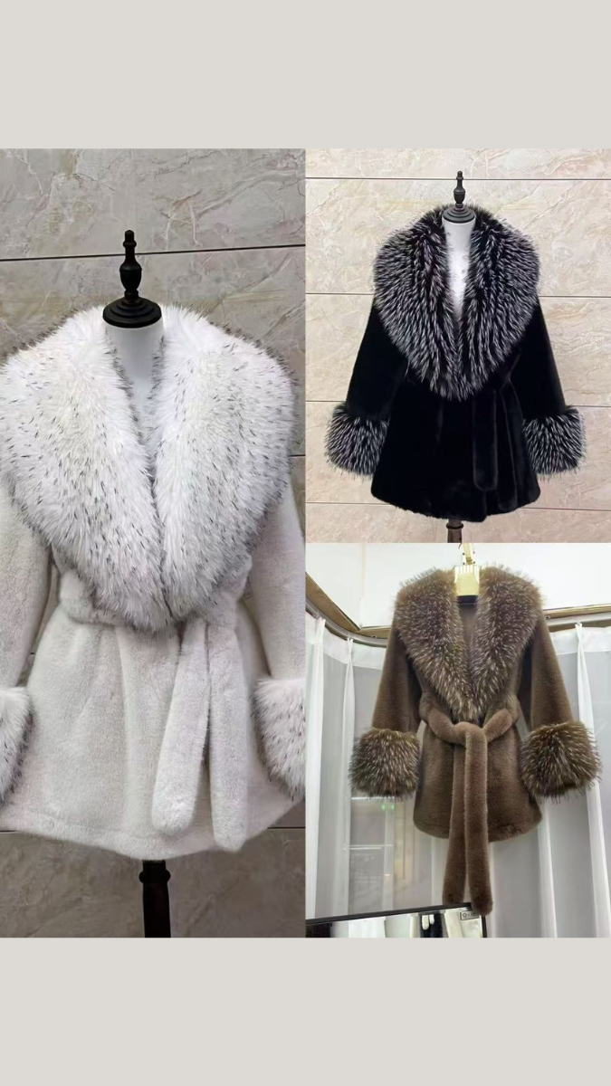 Fur Collar Stylish Faux Fur Coat FC2052