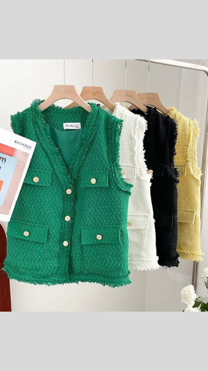 Fur Designed Pocket Sleeveless Vest FC1975