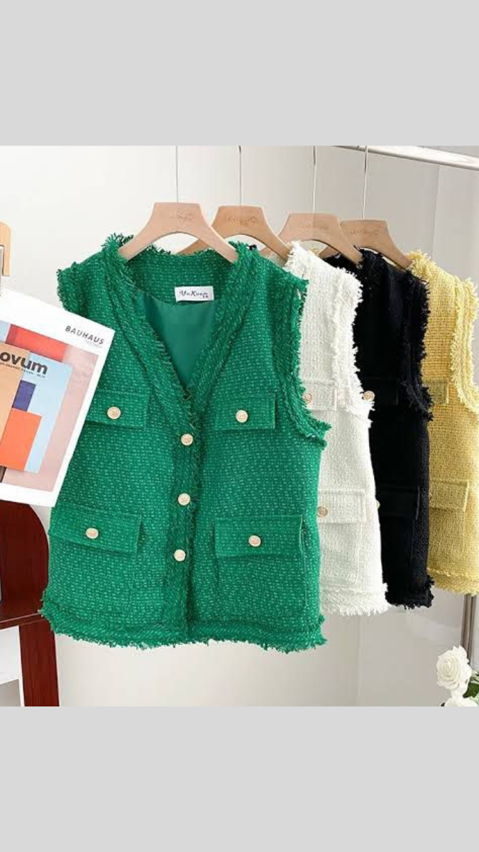 Fur Designed Pocket Sleeveless Vest FC1975