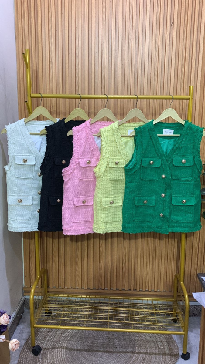 Fur Designed Pocket Sleeveless Vest FC1975