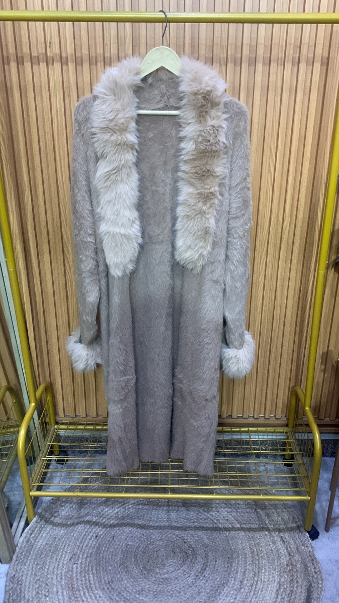 Fur Neckline And Sleeve Shearling Coat FC2013