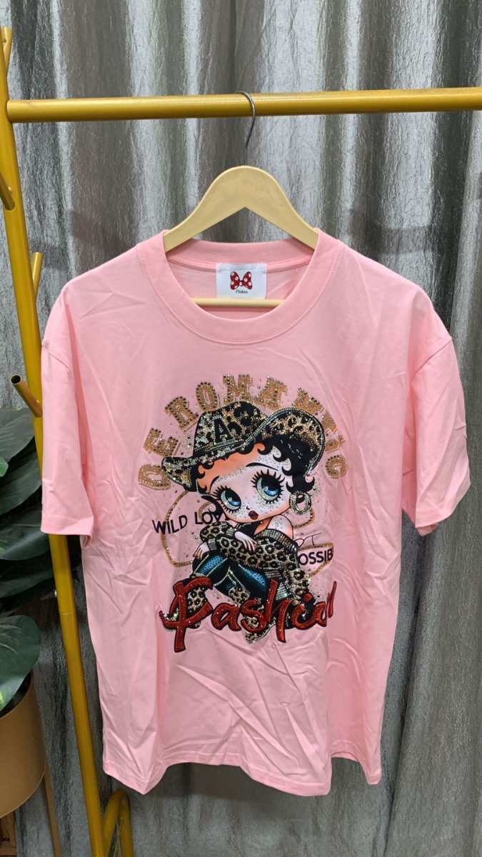 Glitter Doll Printed Round Neck Top FC2465