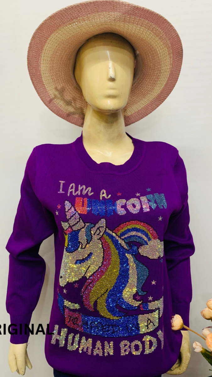 Glittering Unicorn Winter Top