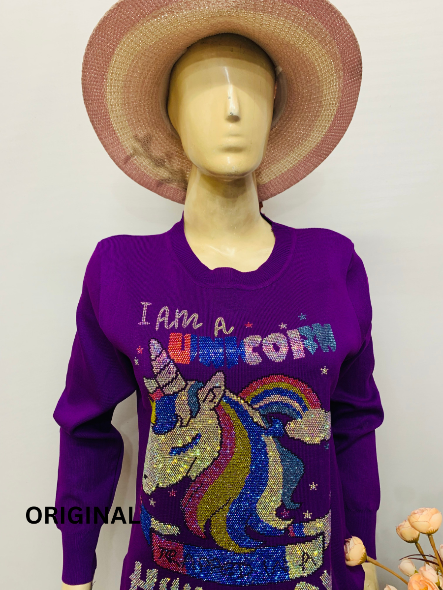 Glittering Unicorn Winter Top