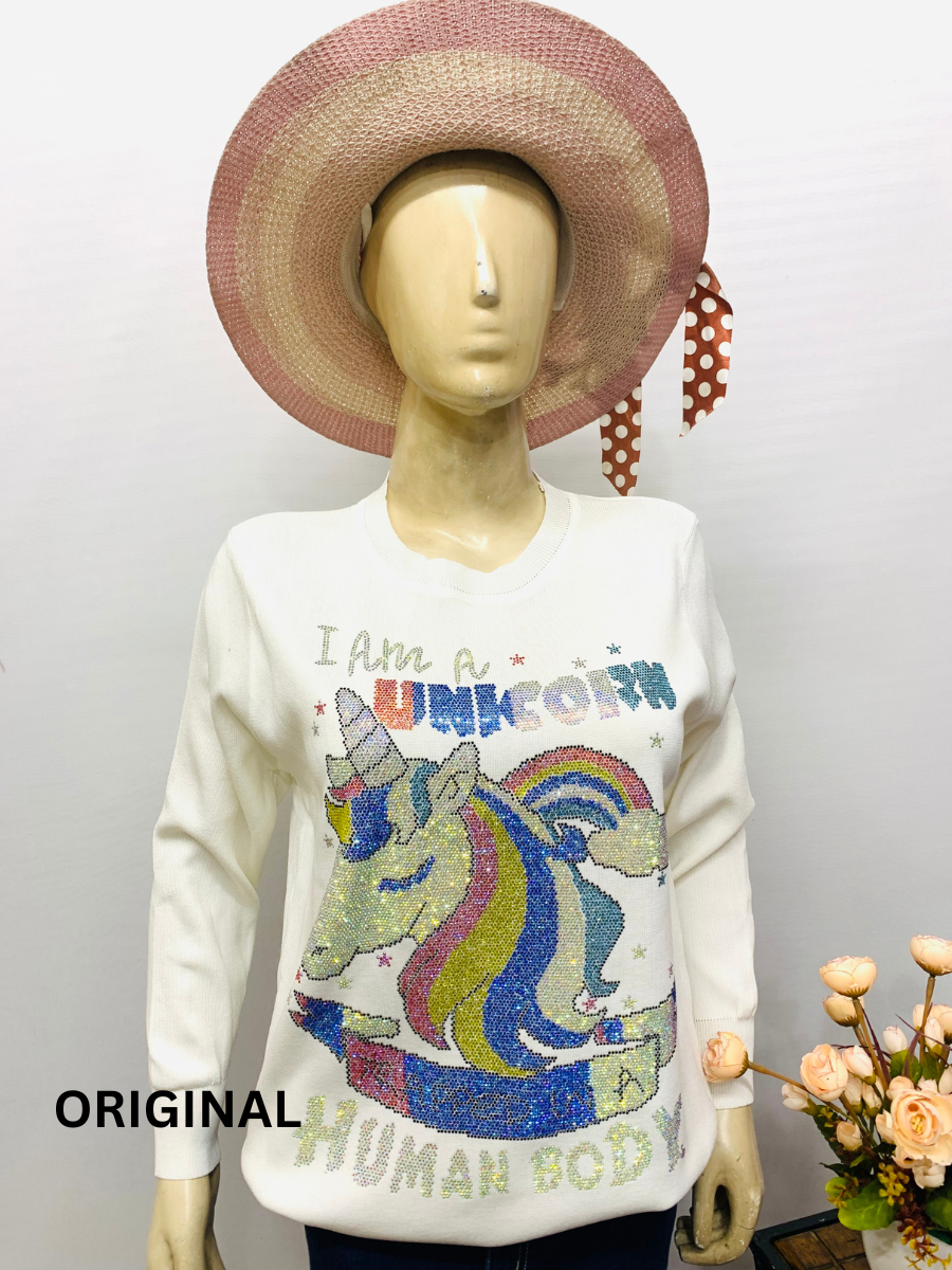 Glittering Unicorn Winter Top