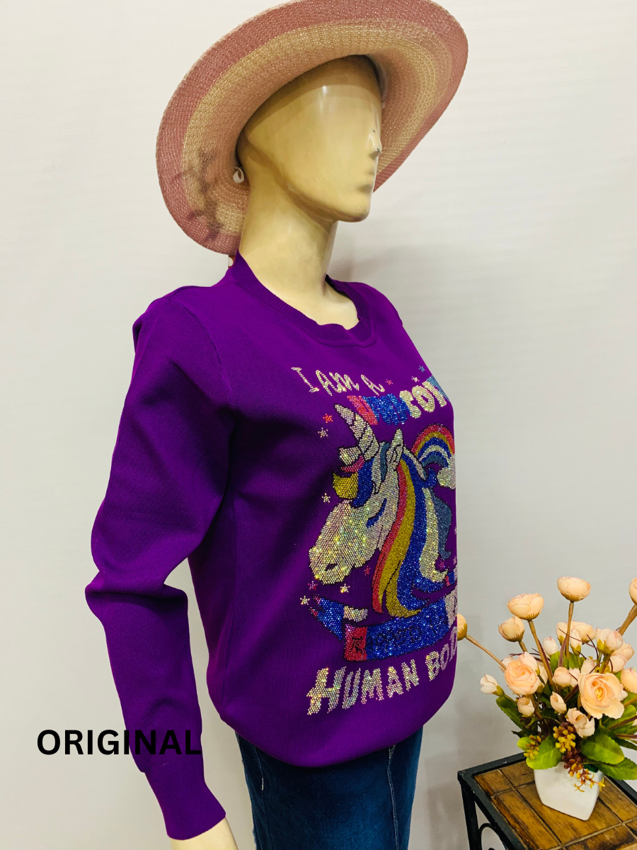 Glittering Unicorn Winter Top