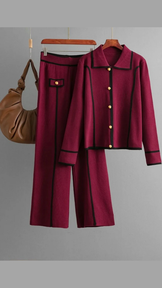 Golden Button With Black Lined Coord Set FC2019