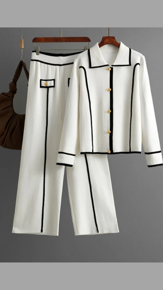 Golden Button With Black Lined Coord Set FC2019