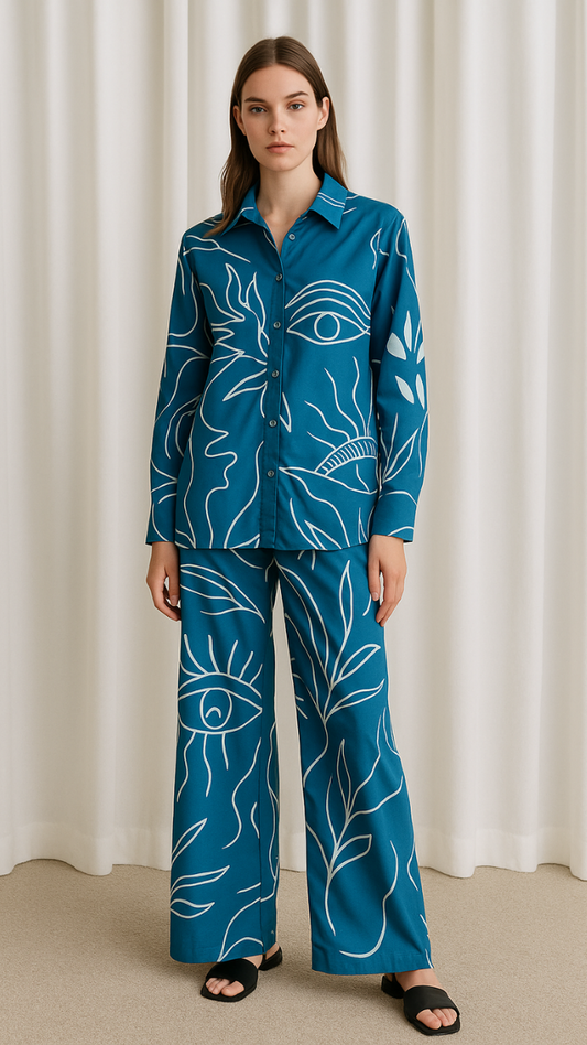 Graphic Print Co- Ord Set 1034
