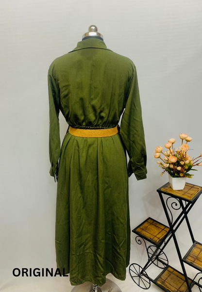 Green Midi Shirt Dress