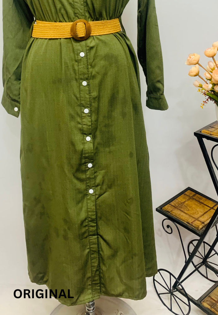 Green Midi Shirt Dress