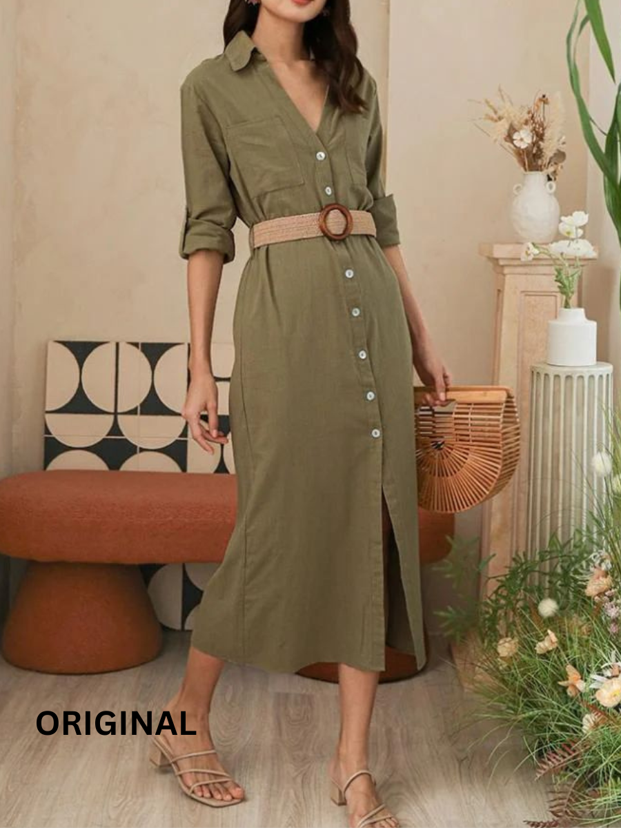 Green Midi Shirt Dress FC1138