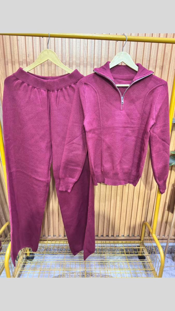 Half Chained Hoodie With Pant Coord Set FC1980