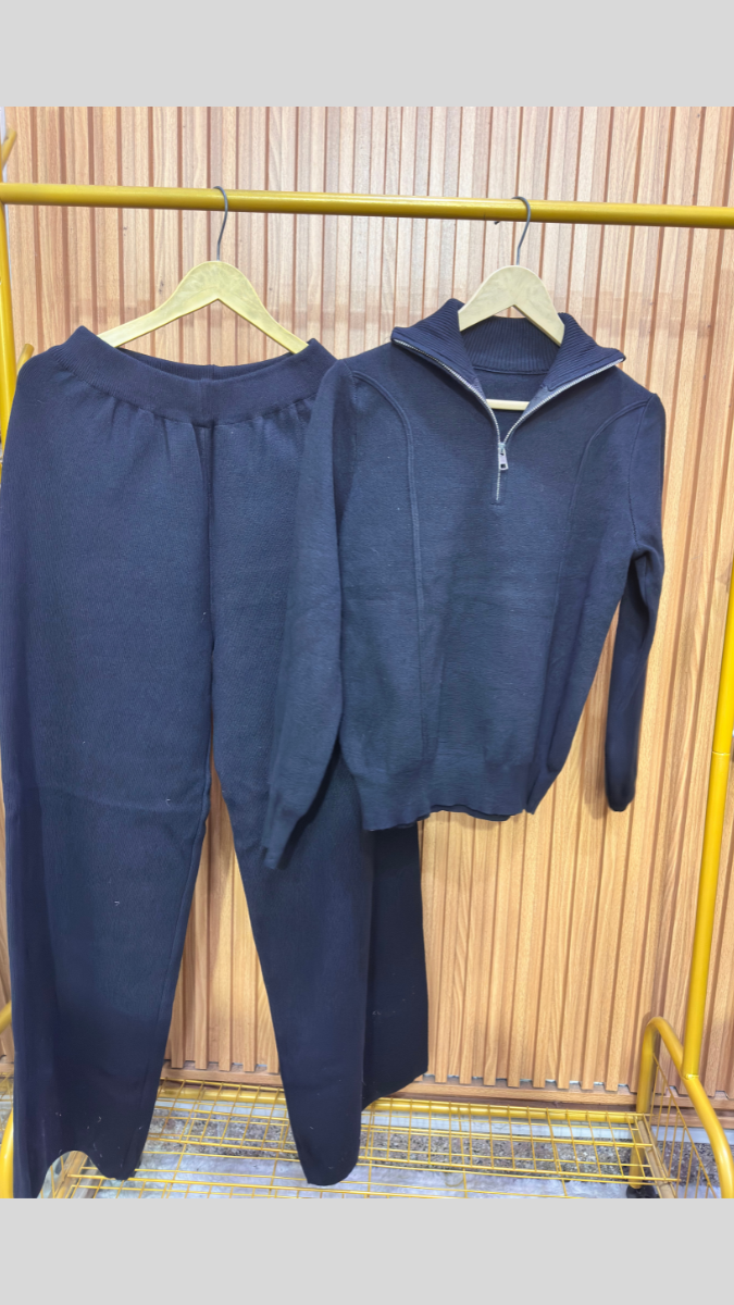 Half Chained Hoodie With Pant Coord Set FC1980