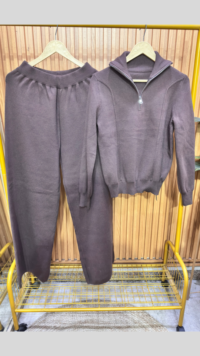 Half Chained Hoodie With Pant Coord Set FC1980