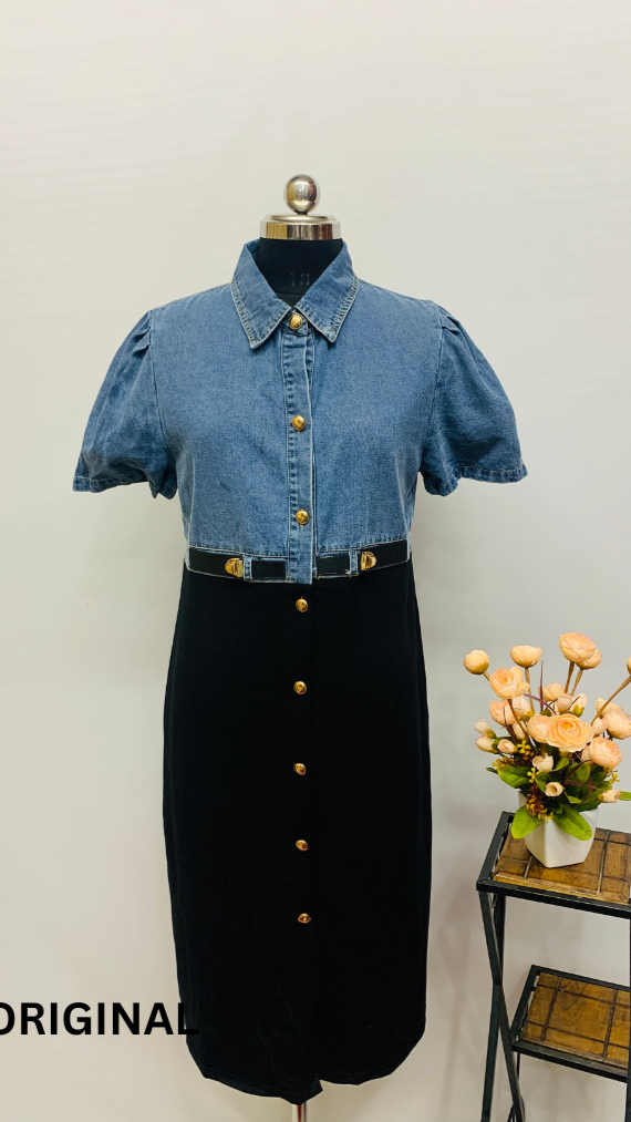 Half Denim Shirt Dress FC1291