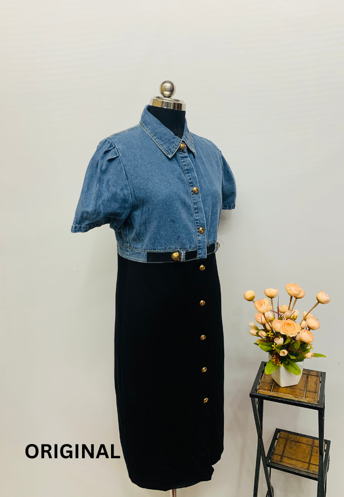 Half Denim Shirt Dress FC1291