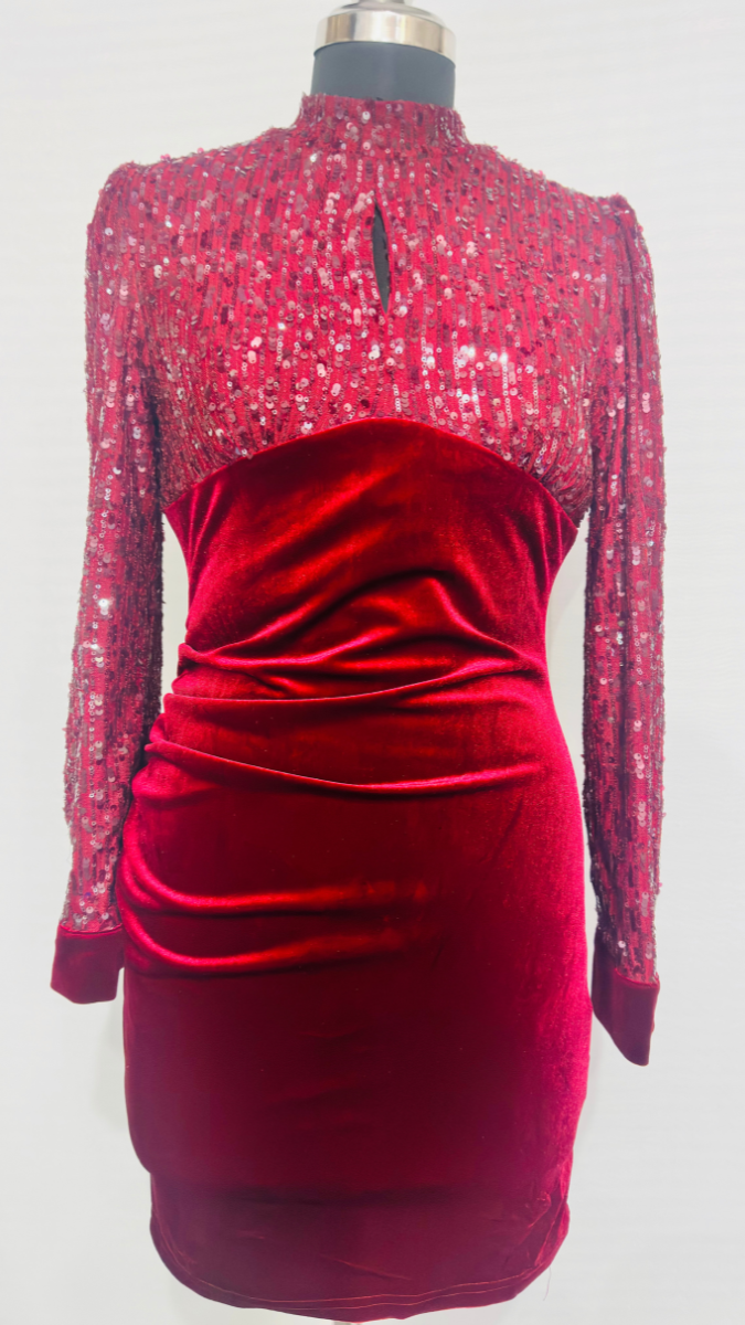 Half Sequin Evening Dress FC1634