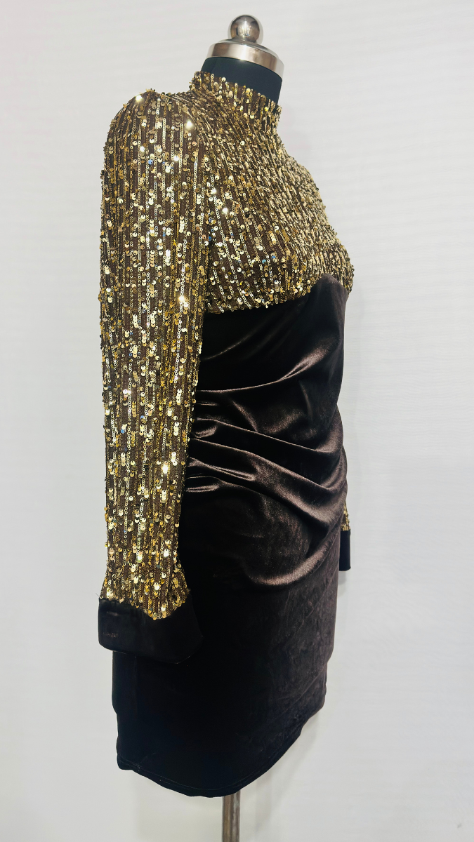 Half Sequin Evening Dress FC1634