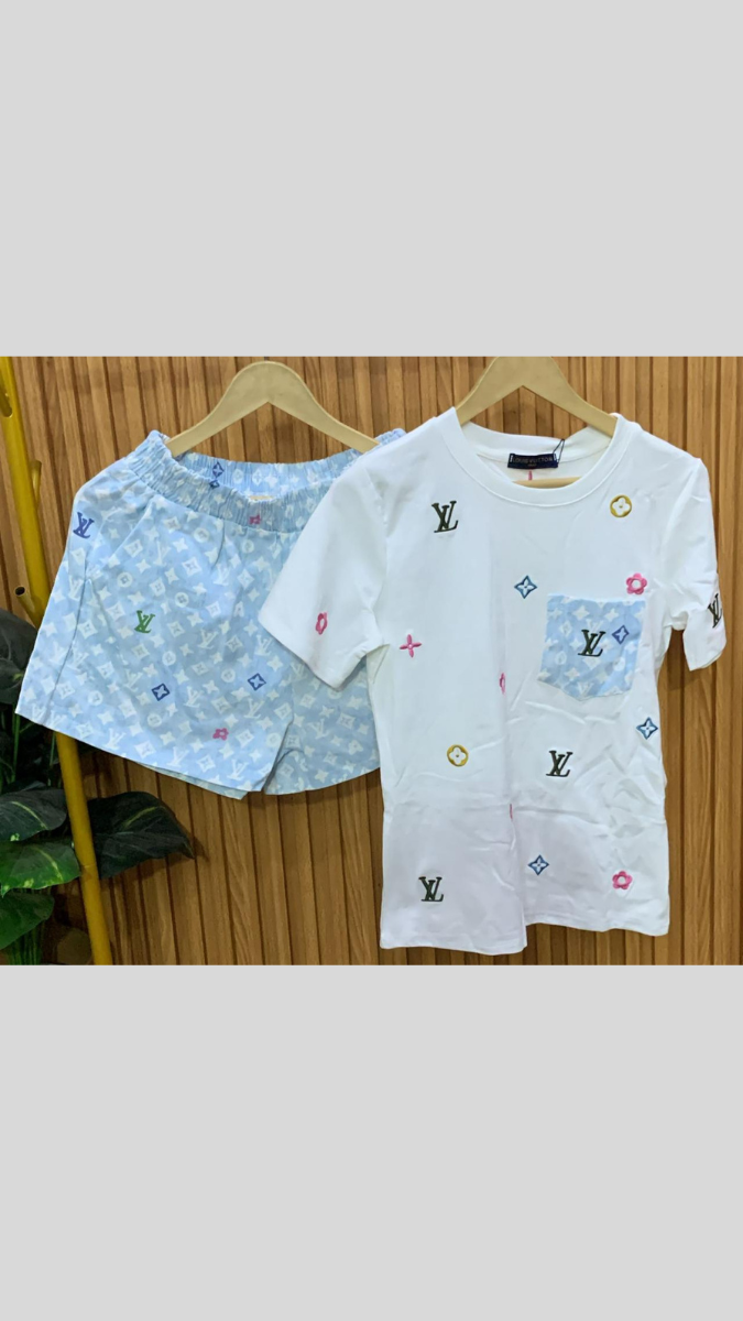 Half Sleeve Top With Printed Shorts FC2383