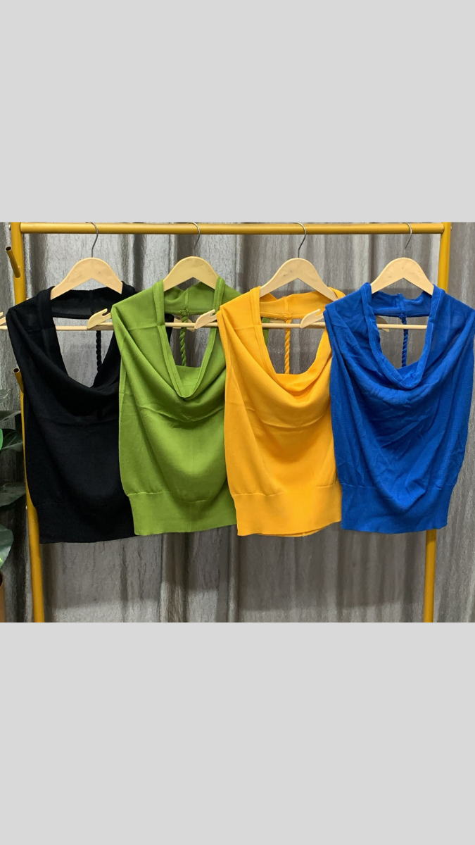Halter Neck Sleeveless Loose Neckline Top FC2601