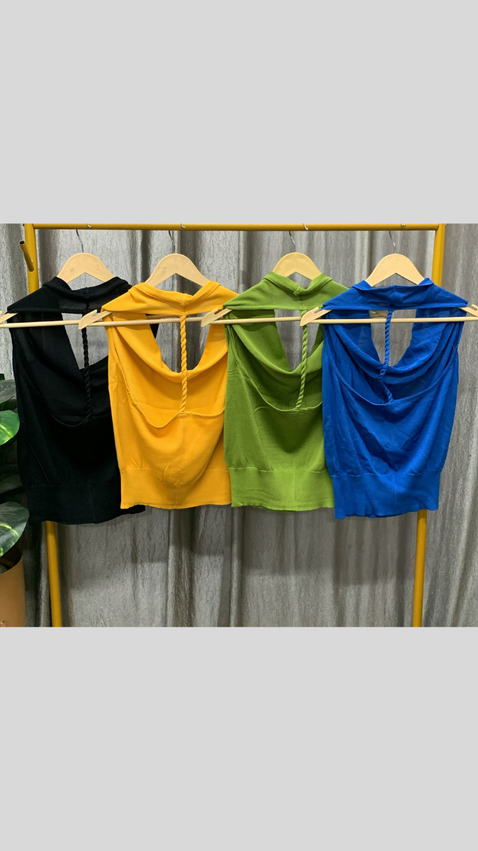 Halter Neck Sleeveless Loose Neckline Top FC2601
