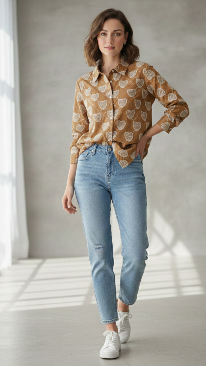 Heart Embroidery Shirt FC2206