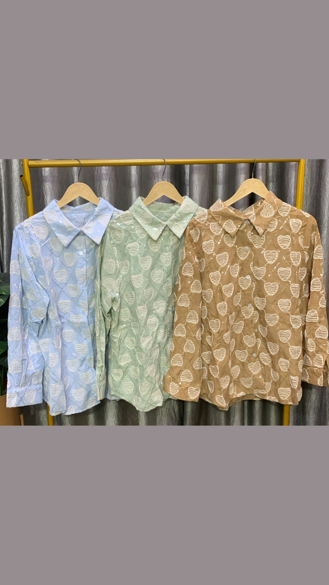 Heart Embroidery Shirt FC2206