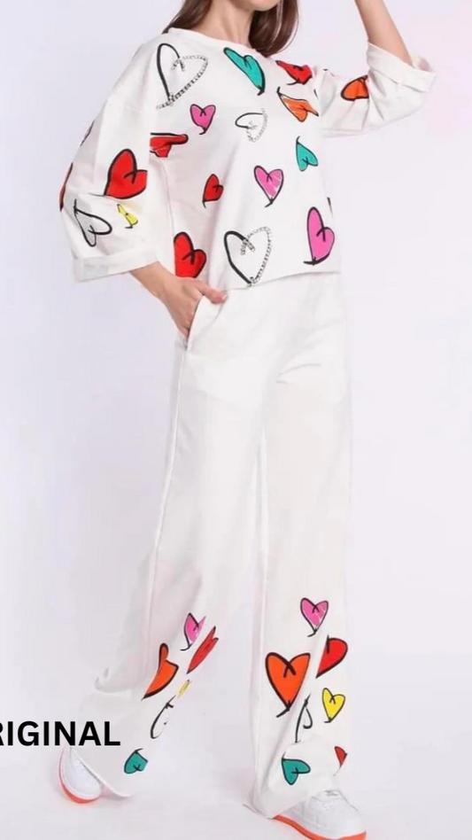 Heart Printed Co- Ord Set