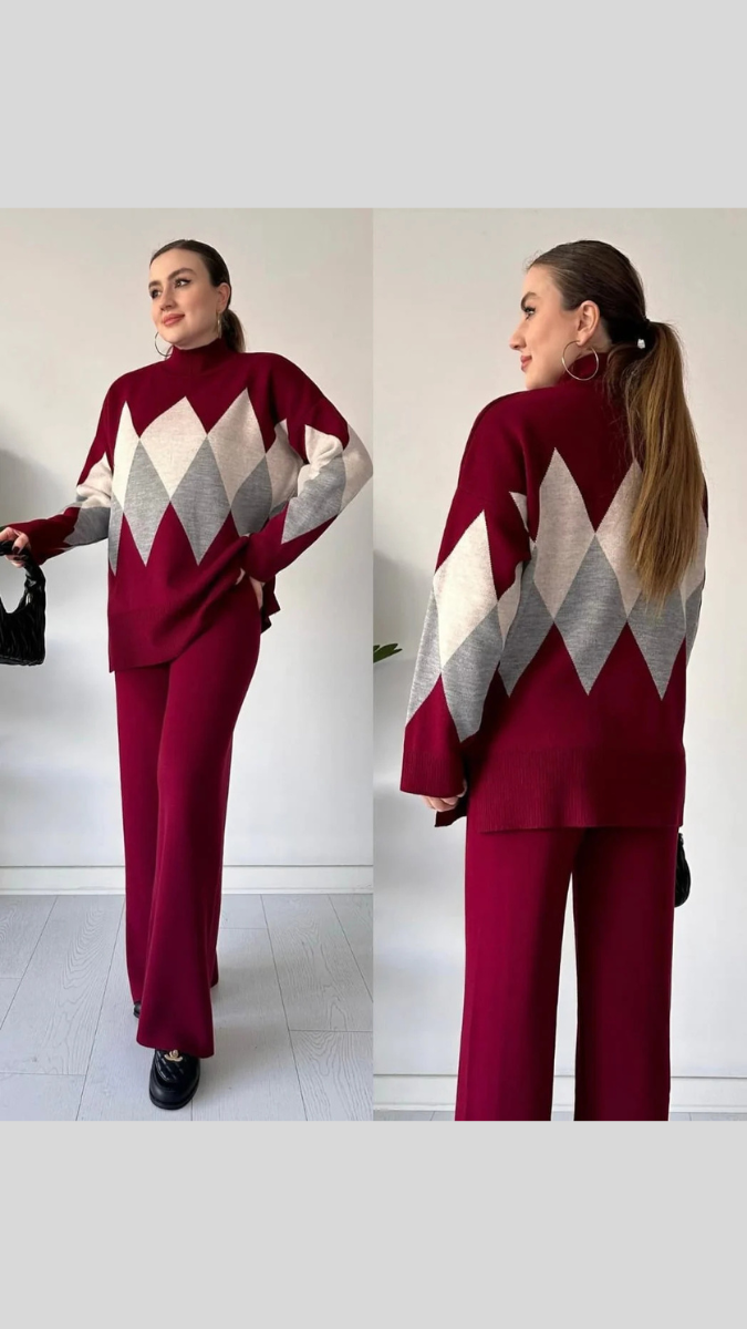 High Neck Loose Top And Pant Coord Set FC2011