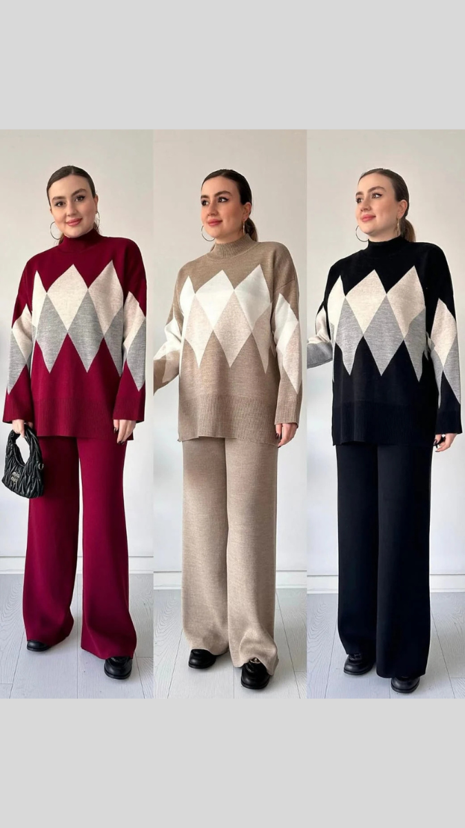 High Neck Loose Top And Pant Coord Set FC2011