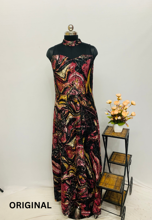 High Neck Multicolor Dress