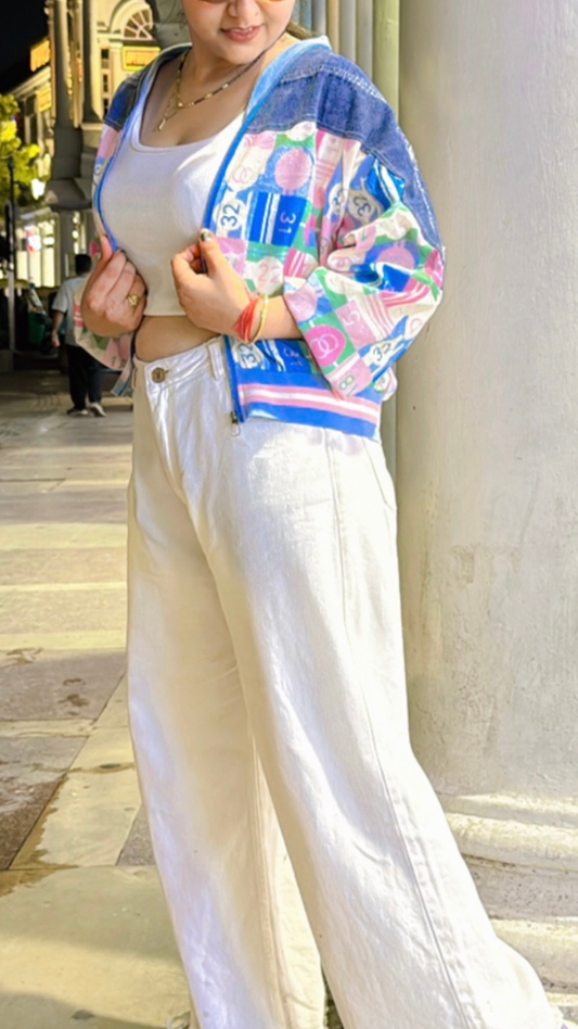 High Collar Half Denim Jacket FC1962