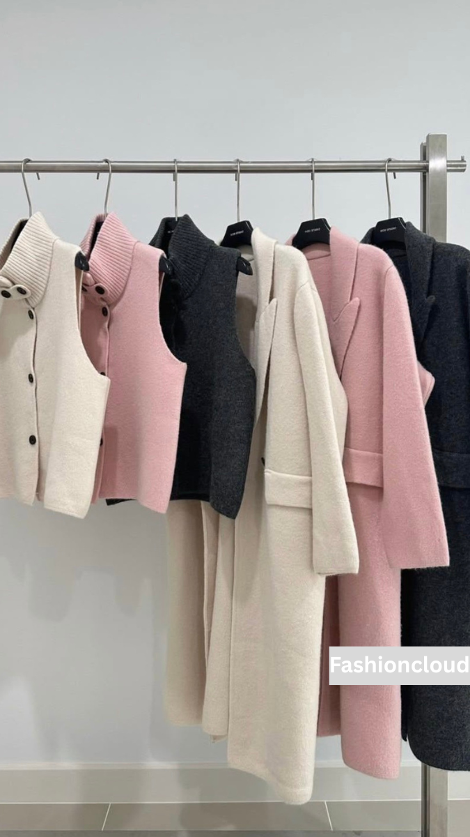 High neck Coat With Long Coat 2 Pc Set FC2014