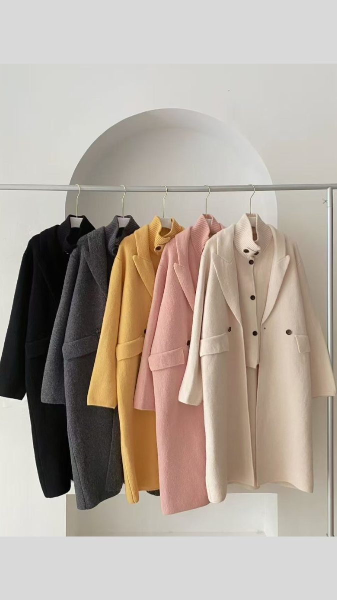 High neck Coat With Long Coat 2 Pc Set FC2014