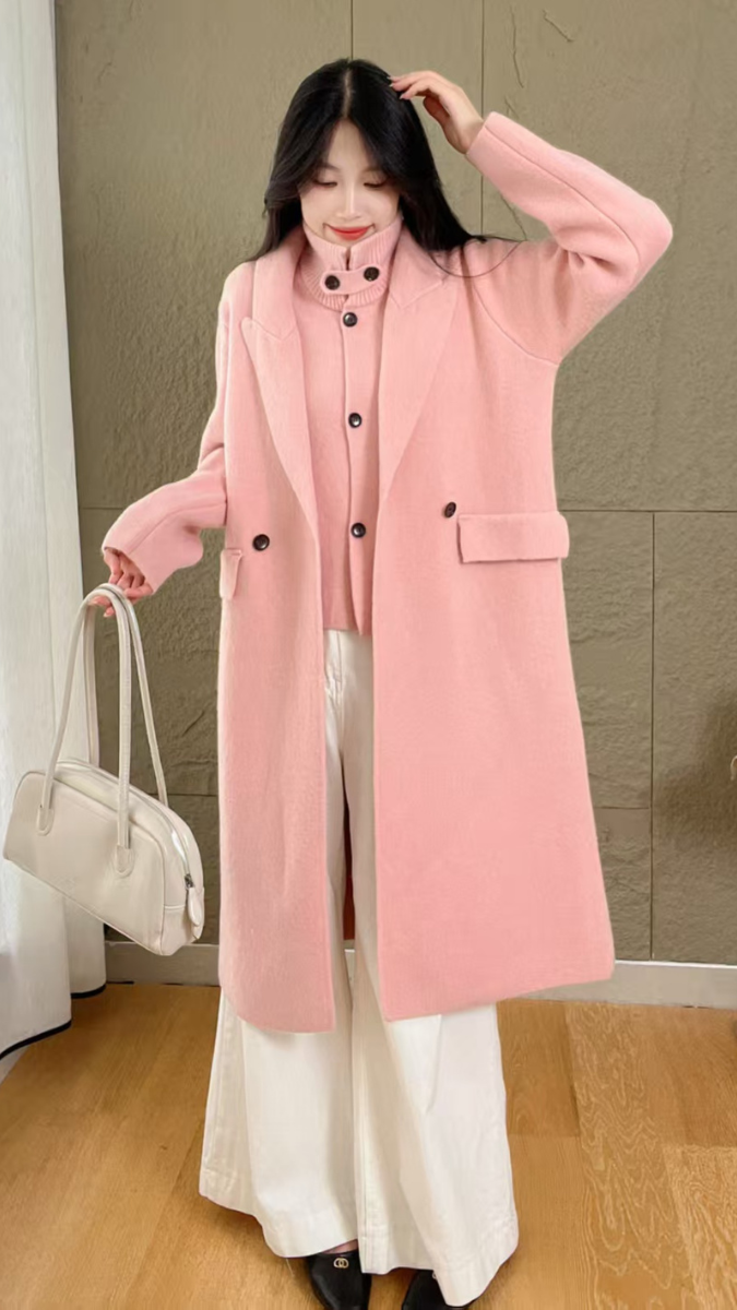 High neck Coat With Long Coat 2 Pc Set FC2014
