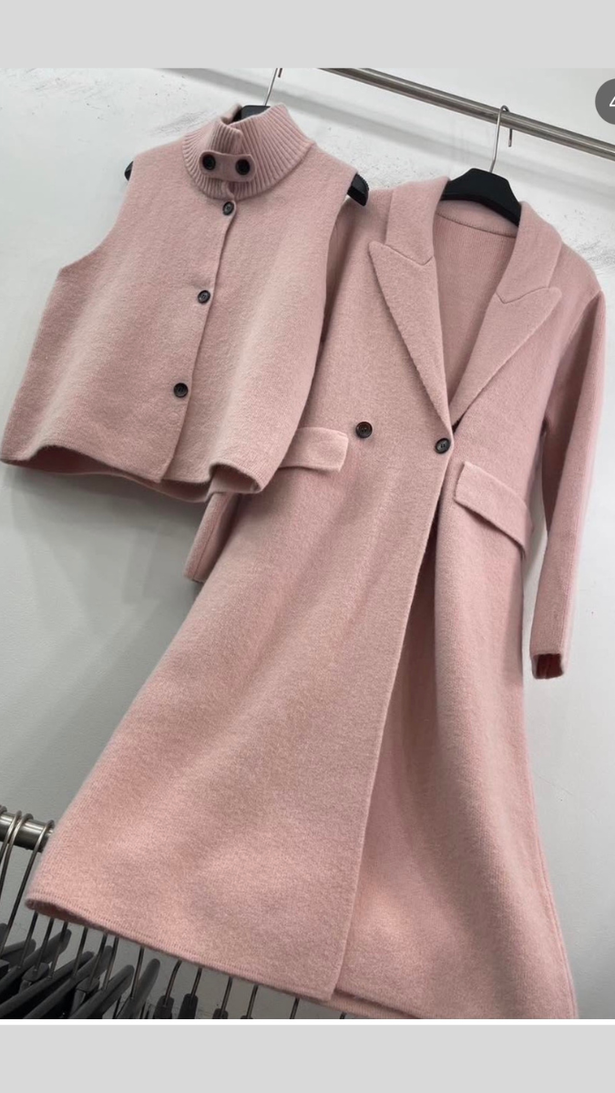 High neck Coat With Long Coat 2 Pc Set FC2014