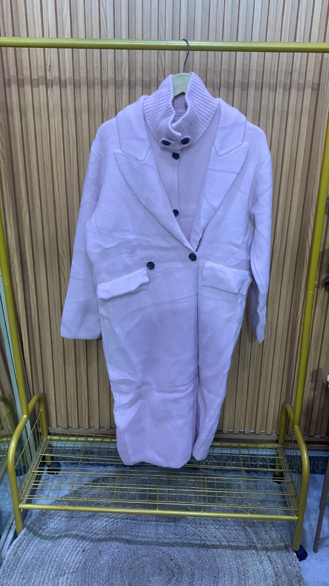 High neck Coat With Long Coat 2 Pc Set FC2014