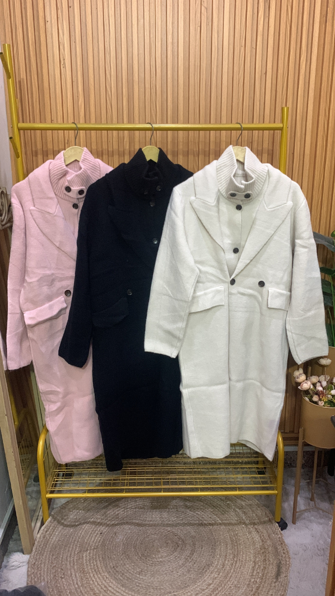 High neck Coat With Long Coat 2 Pc Set FC2014