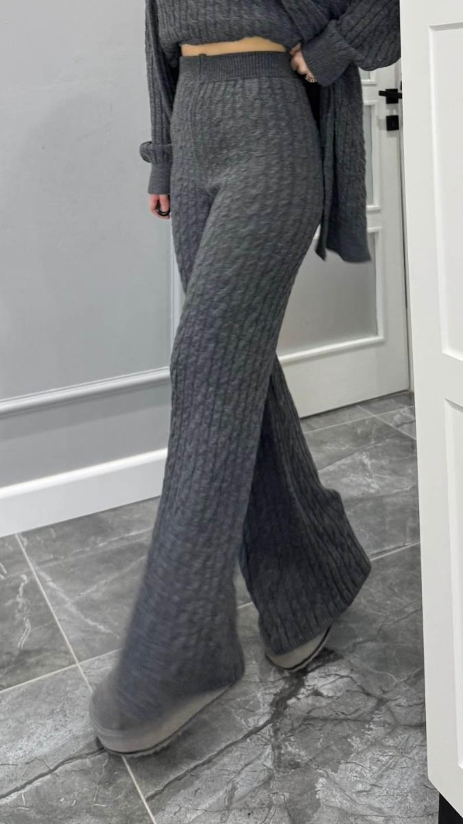 High neck Drop Shoulder Top And Pant With Scarf Coord Set FC2037