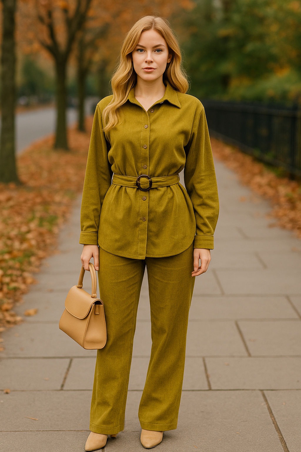 Winter Co Ord Set With Belt FC1528