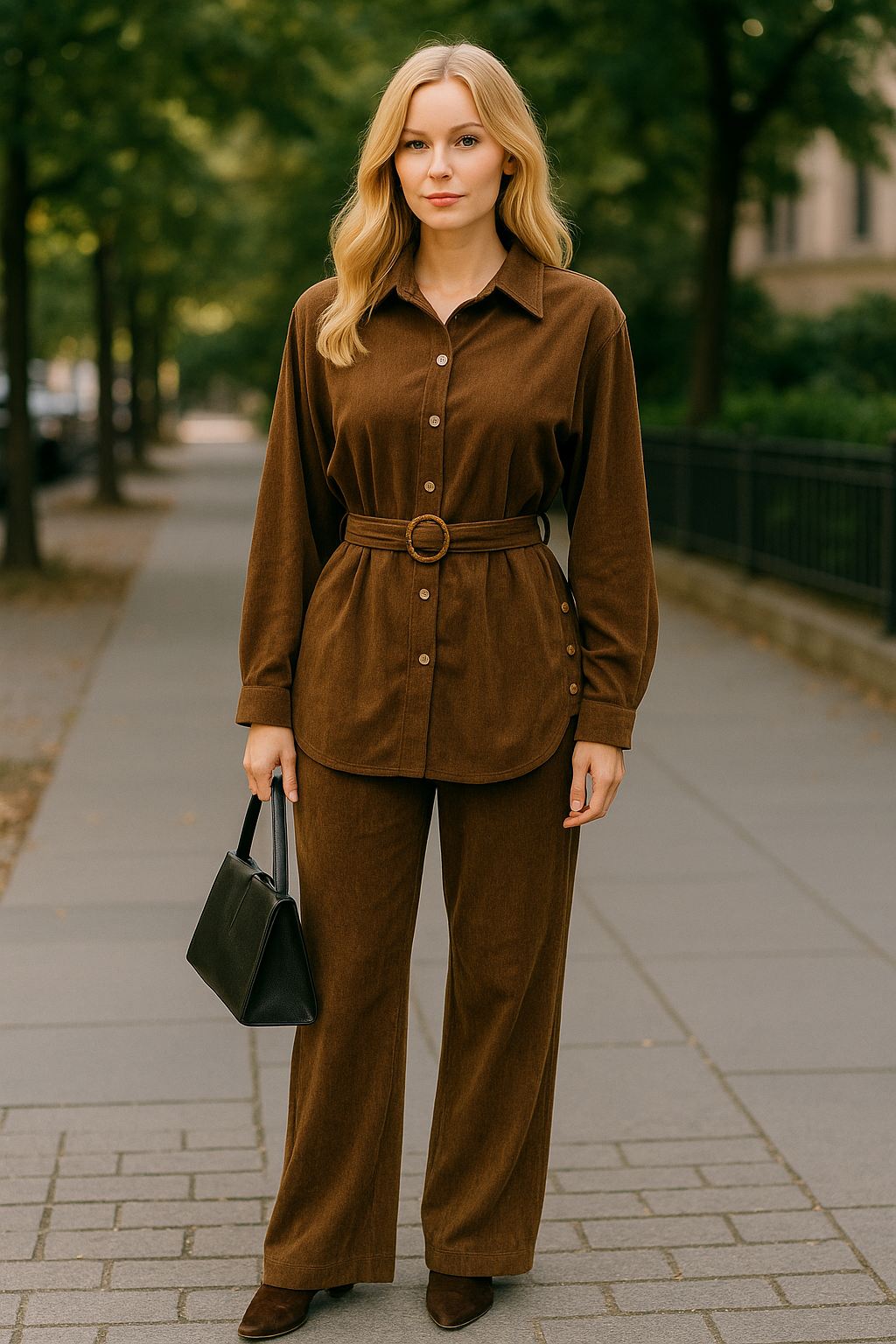 Winter Co Ord Set With Belt FC1528