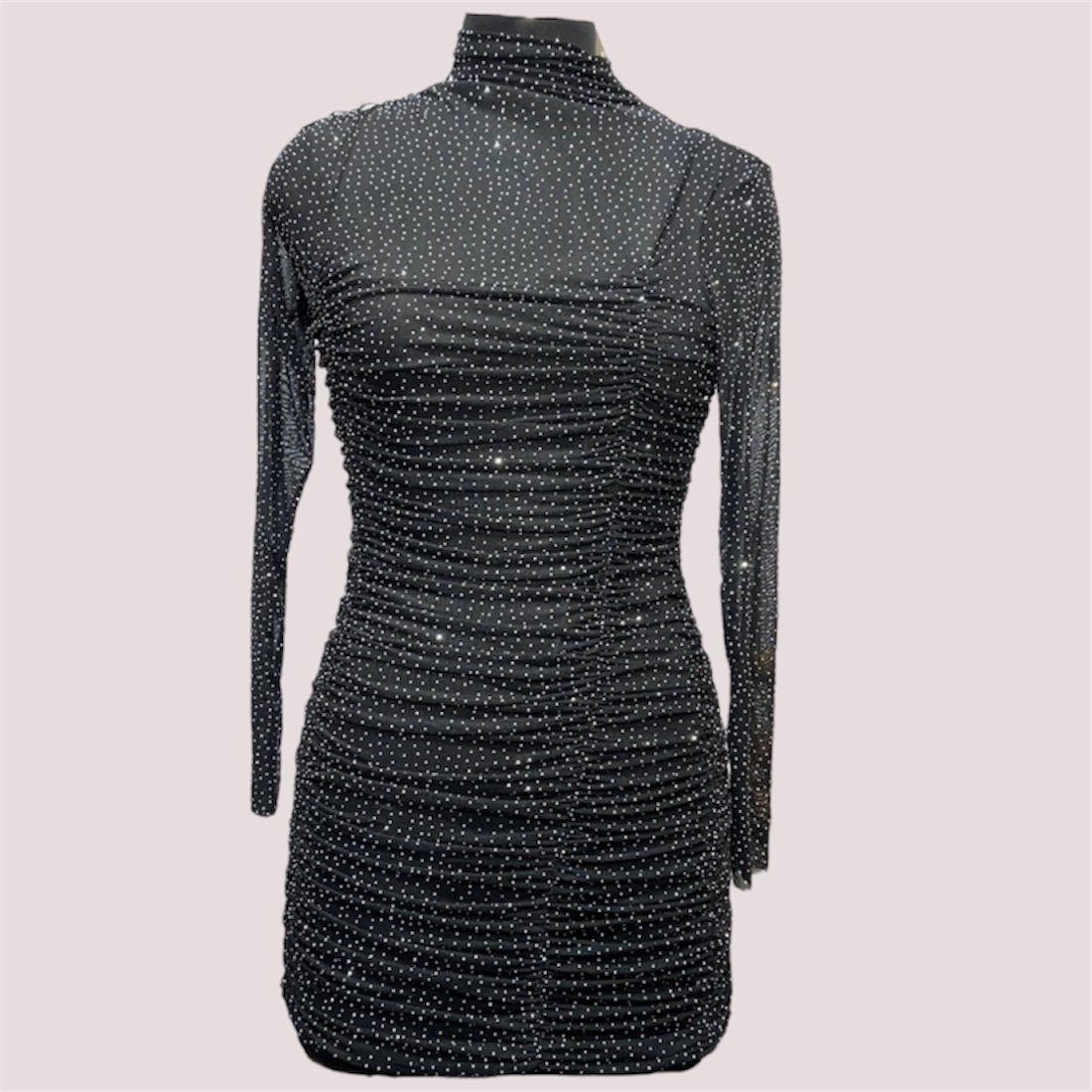 FC Mesh Mini Dress With Rhinestone