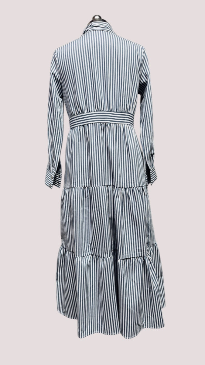 Striped Collared Dress For Women FC1487