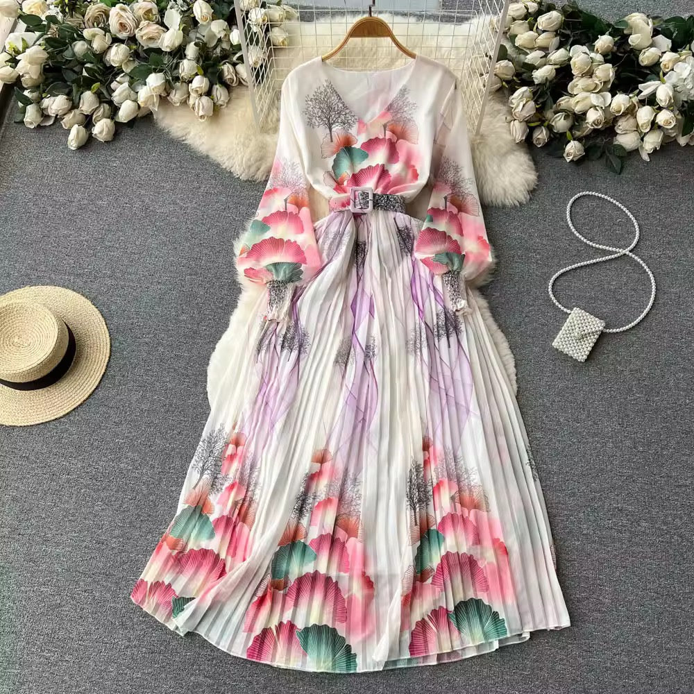 Balloon Sleeves Floral Dress FC1198