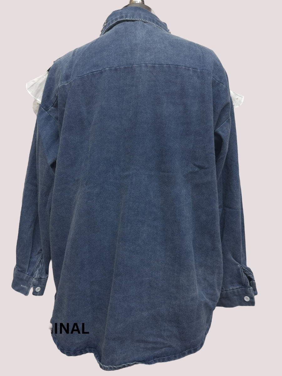 Ruffle Designed Denim Shirt FC1465